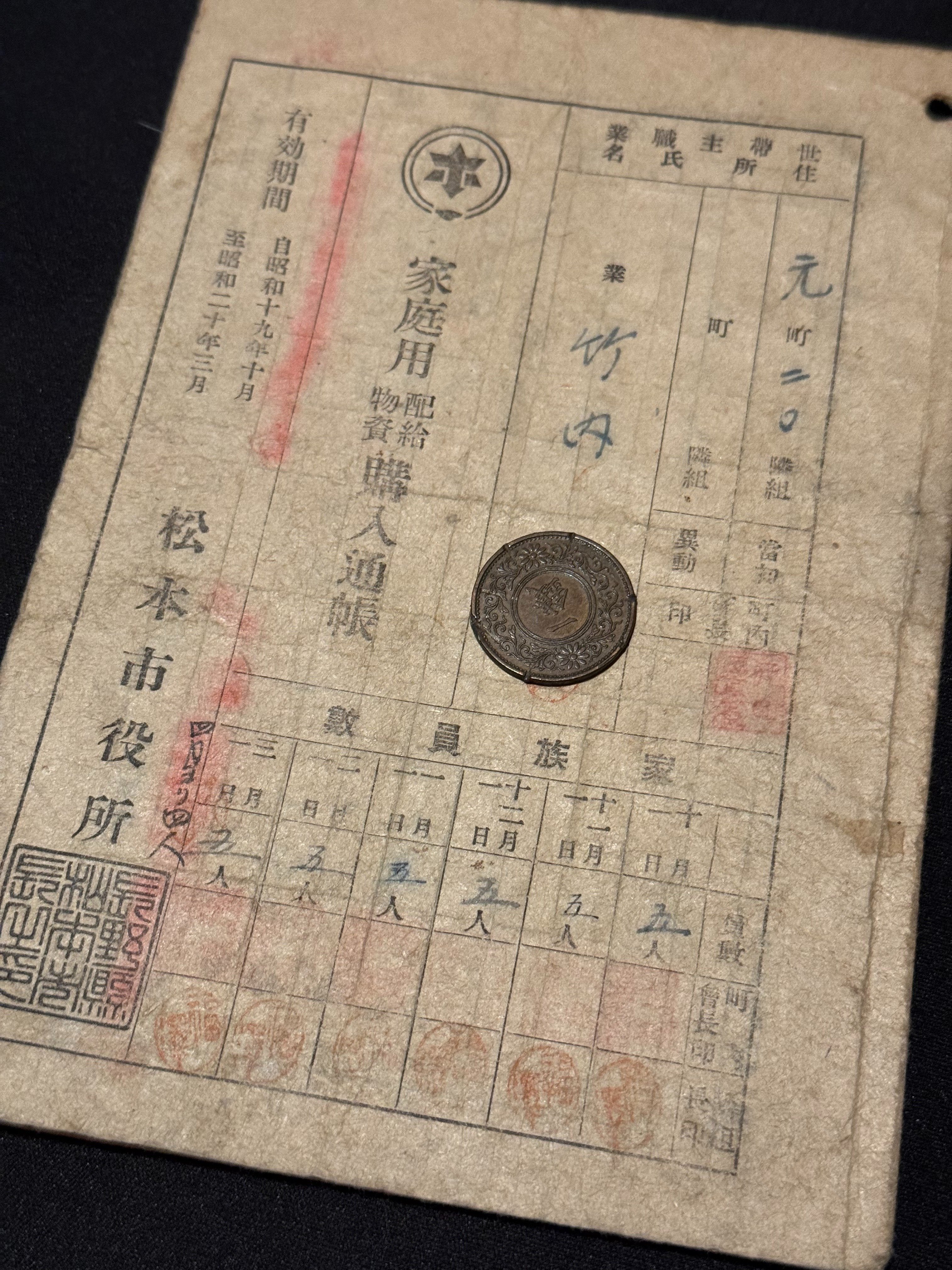 戦時下、庶民の生活を最低限つなぐために生まれた食料品の配給制（有料