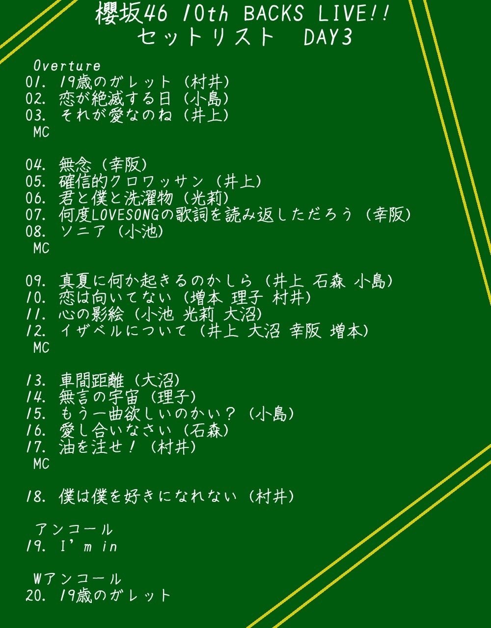 10th BACKS LIVE !! セトリ感想｜nori