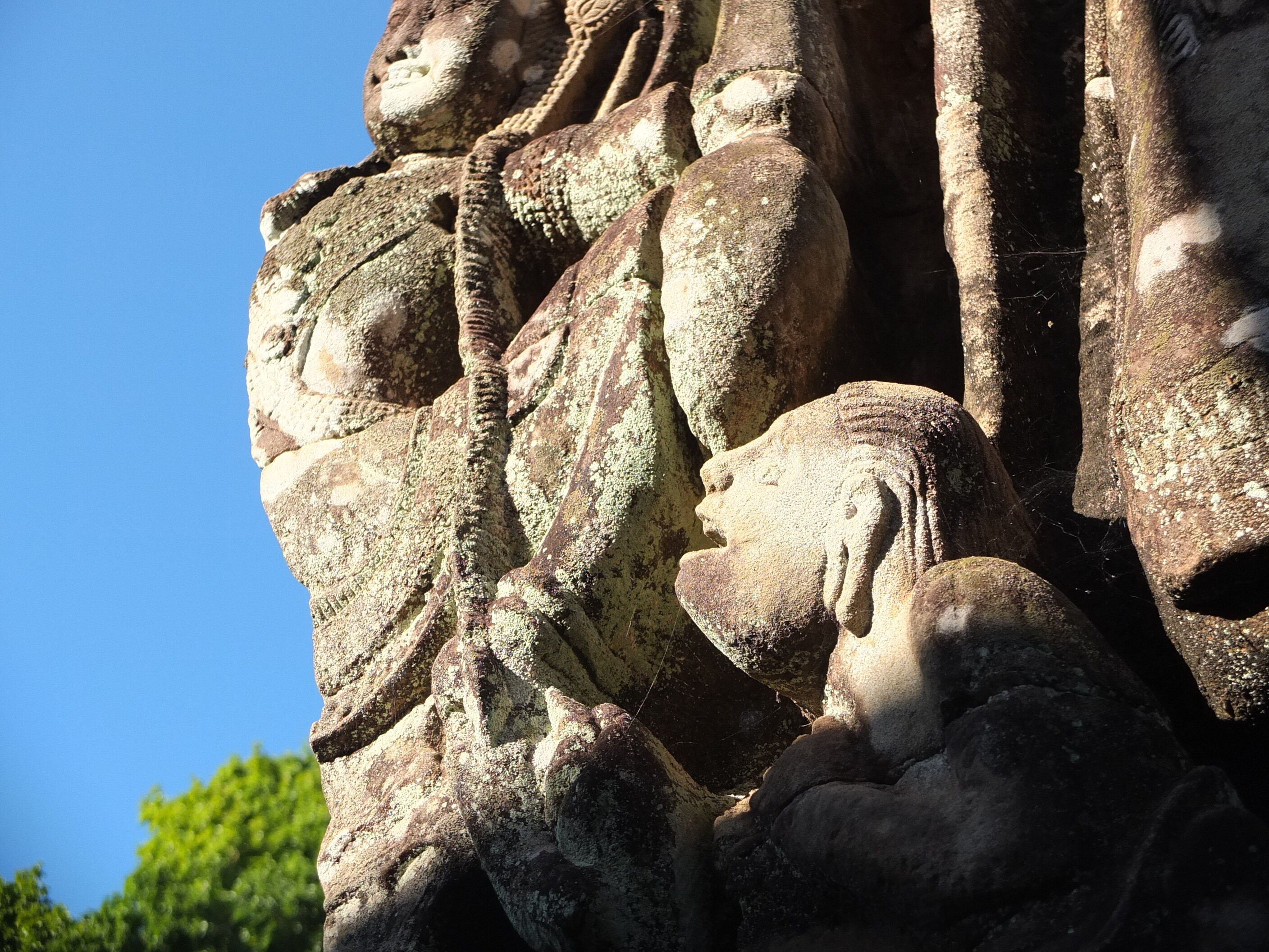 Angkor『Antefix』インドラ　石像　ドヴァーラパーラ世界遺産800年前 Angkor『Antefix』インドラ 石像 ドヴァーラパーラ世界遺産800年前