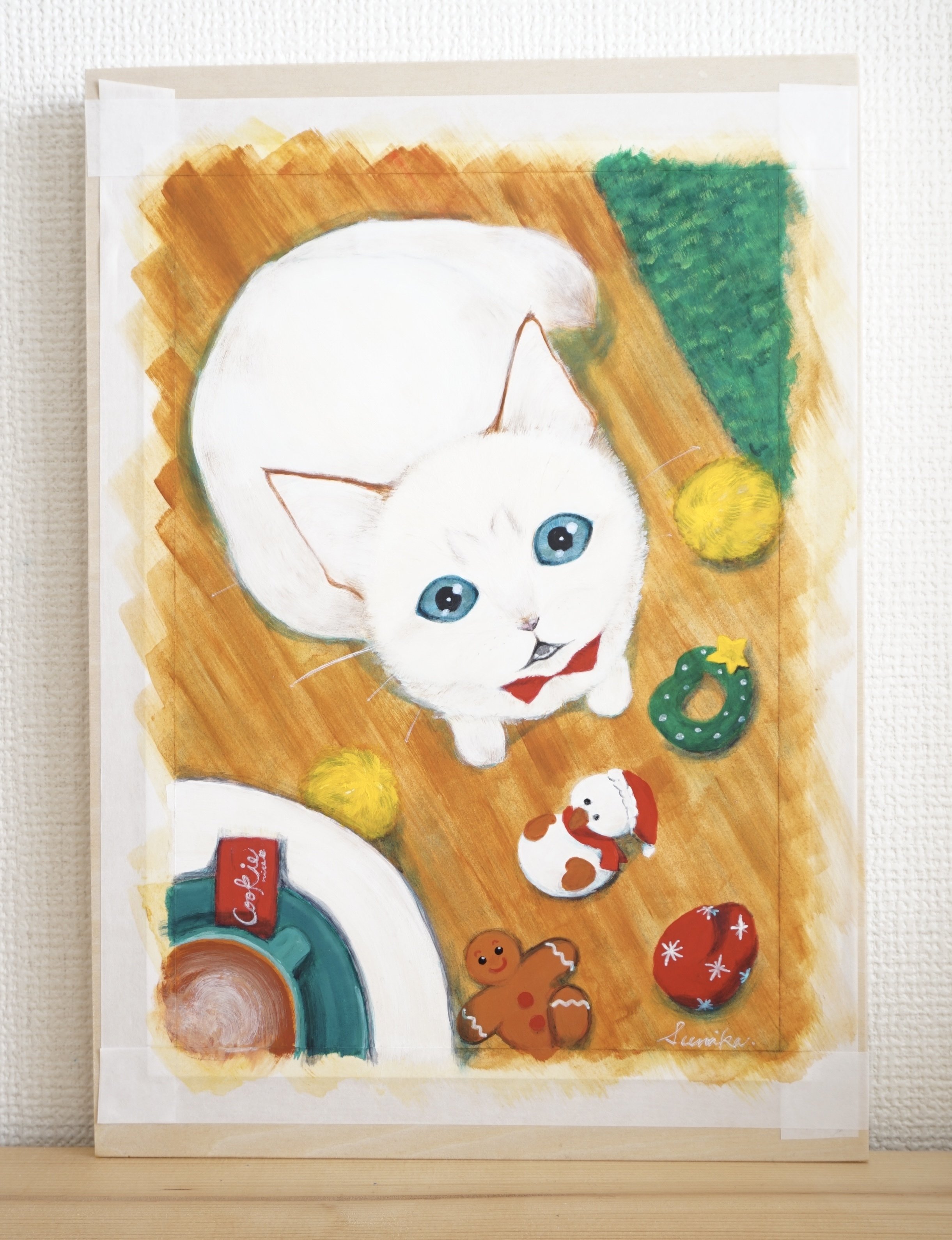 猫の絵 猫インテリア タフティング　布絵 ねこ 店舗什器 猫の絵 猫インテリア タフティング 布絵 ねこ 店舗什器