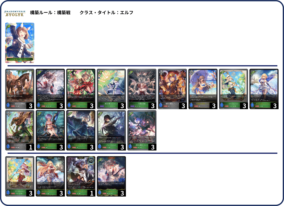 セッカ エルフ デッキ シャドウバースエボルヴ レート高め セッカ エルフ デッキ シャドウバースエボルヴ レート高め