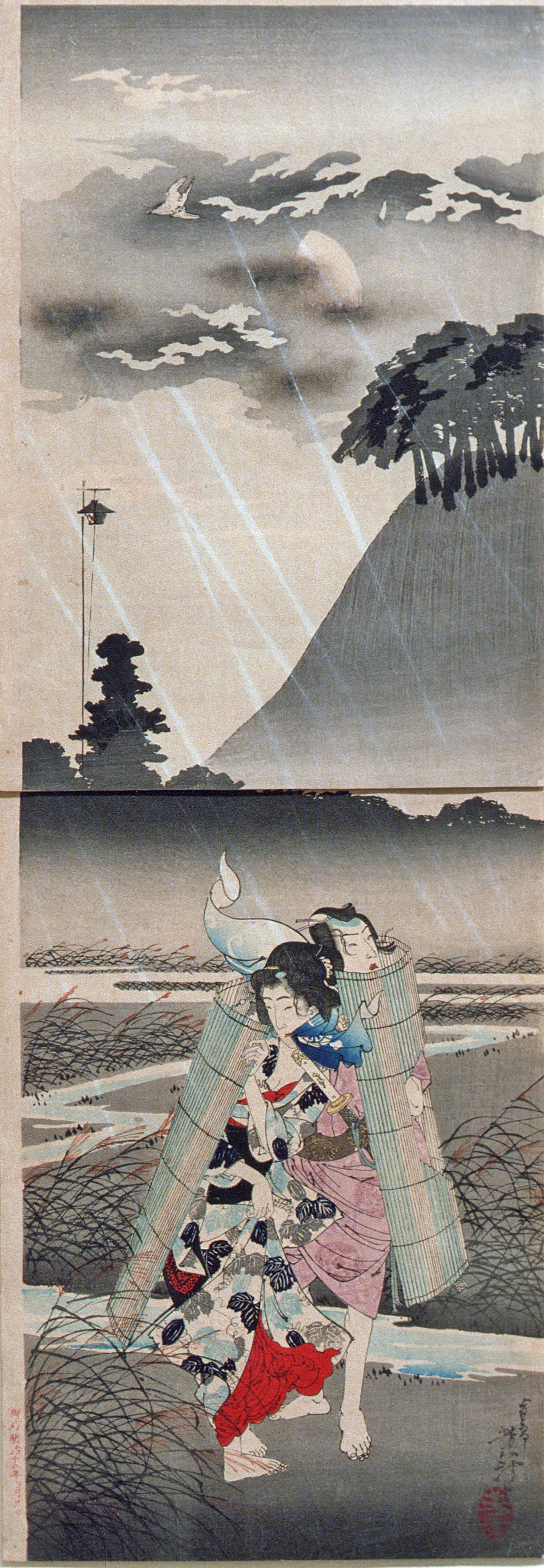 作者不明『源氏物語」平安時代絵画化浮世絵版画