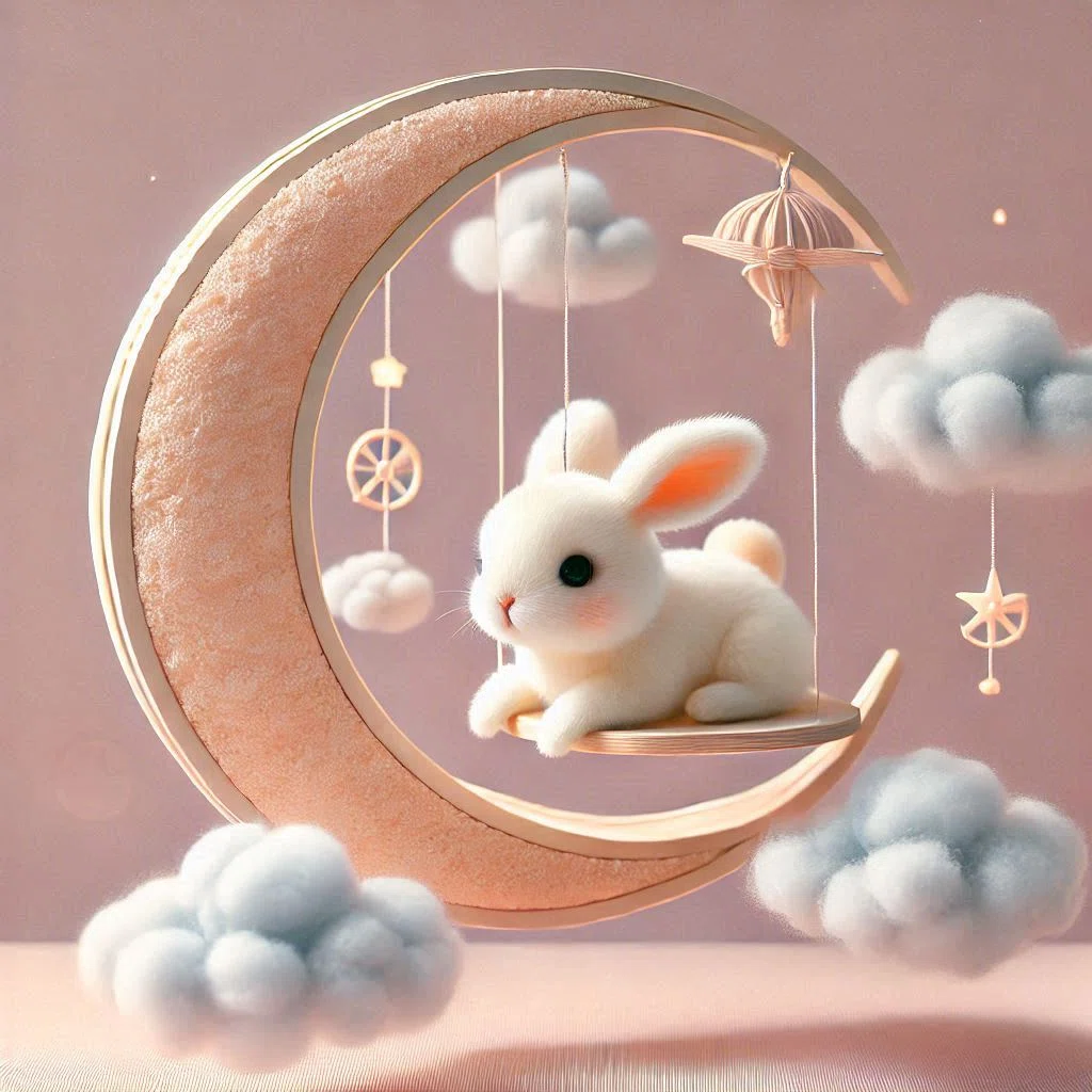ハンドメイドぬいぐるみ うさぎちゃん ai.house AIイラスト)うさぎとお菓子の家その他🏠🐰｜空風 ふわふわ AIイラスト