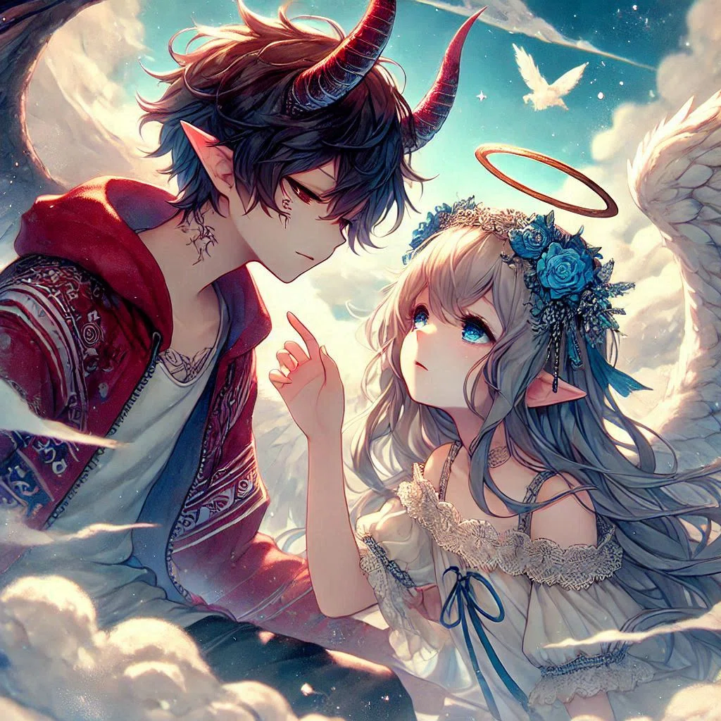 AIイラスト悪魔くん😈と天使ちゃん👼)｜空風