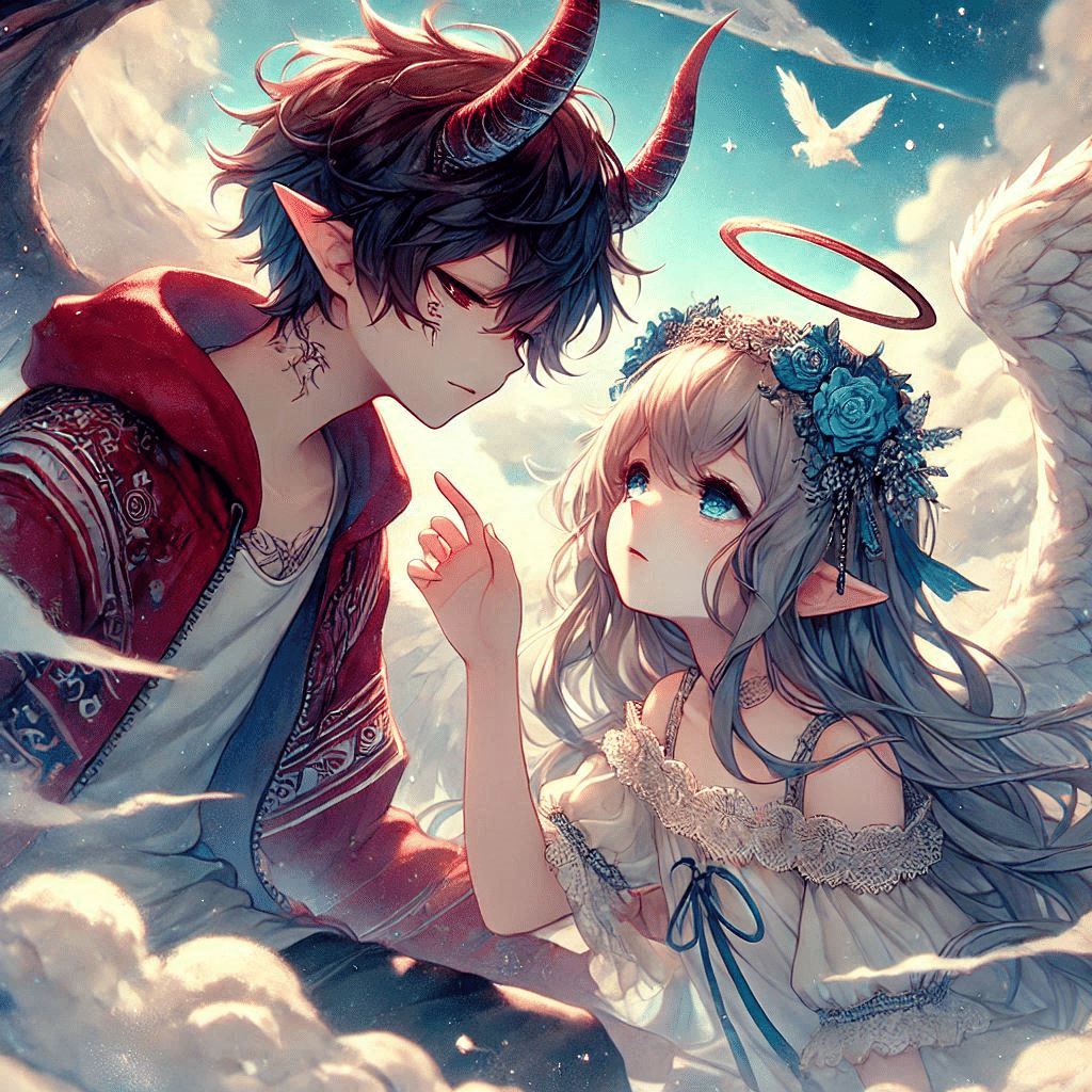 AIイラスト悪魔くん😈と天使ちゃん👼)｜空風