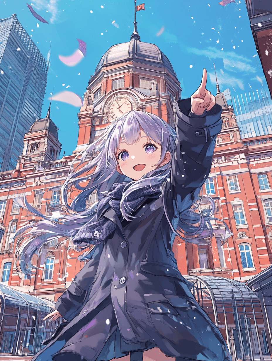 しゃる🌈 AIイラスト集 2024.12.18 東京駅で待つ女の子｜しゃる