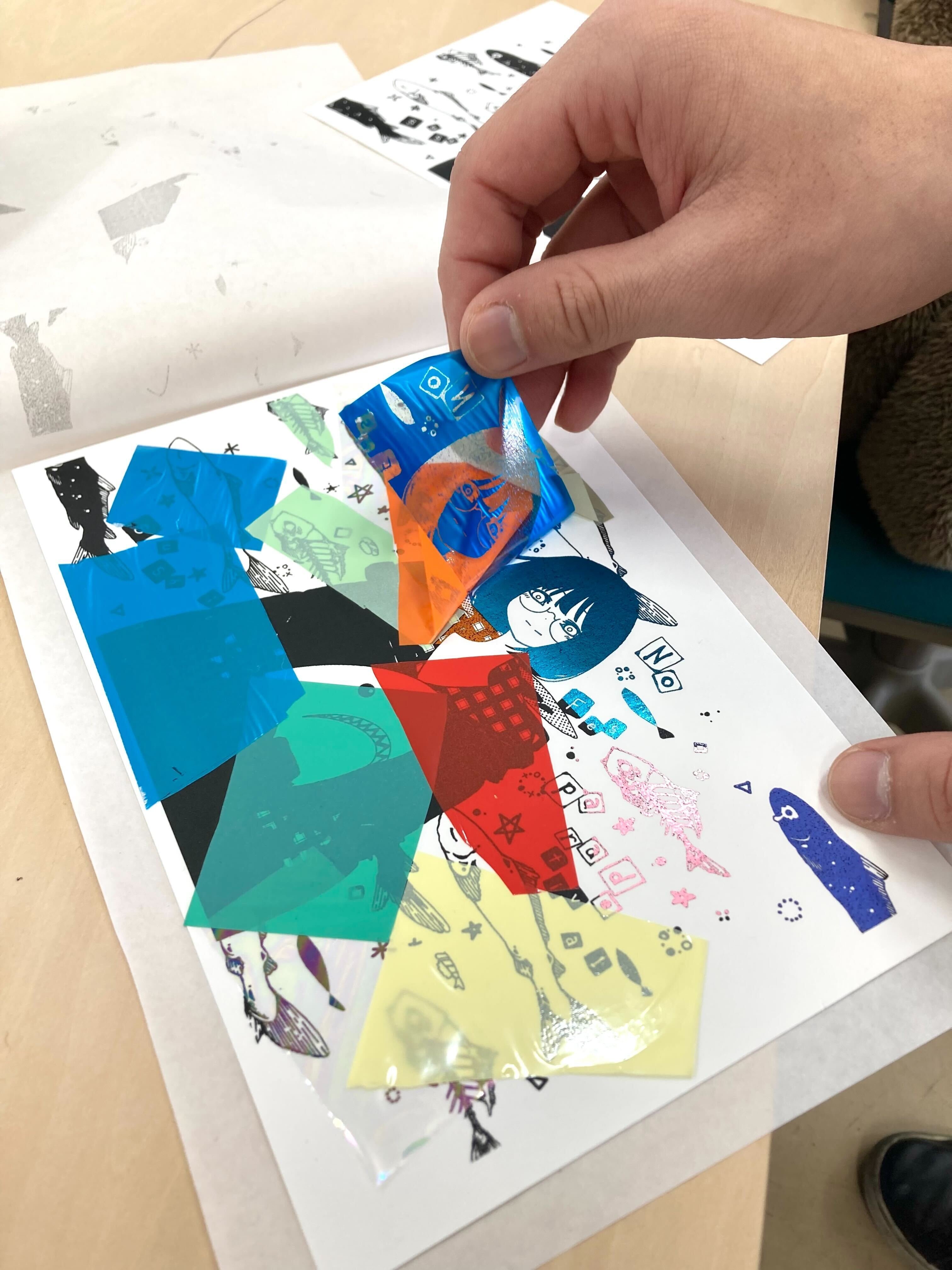 授業：嵯峨美術大学（後期授業）】“顔料箔”を使って作品をつくろう