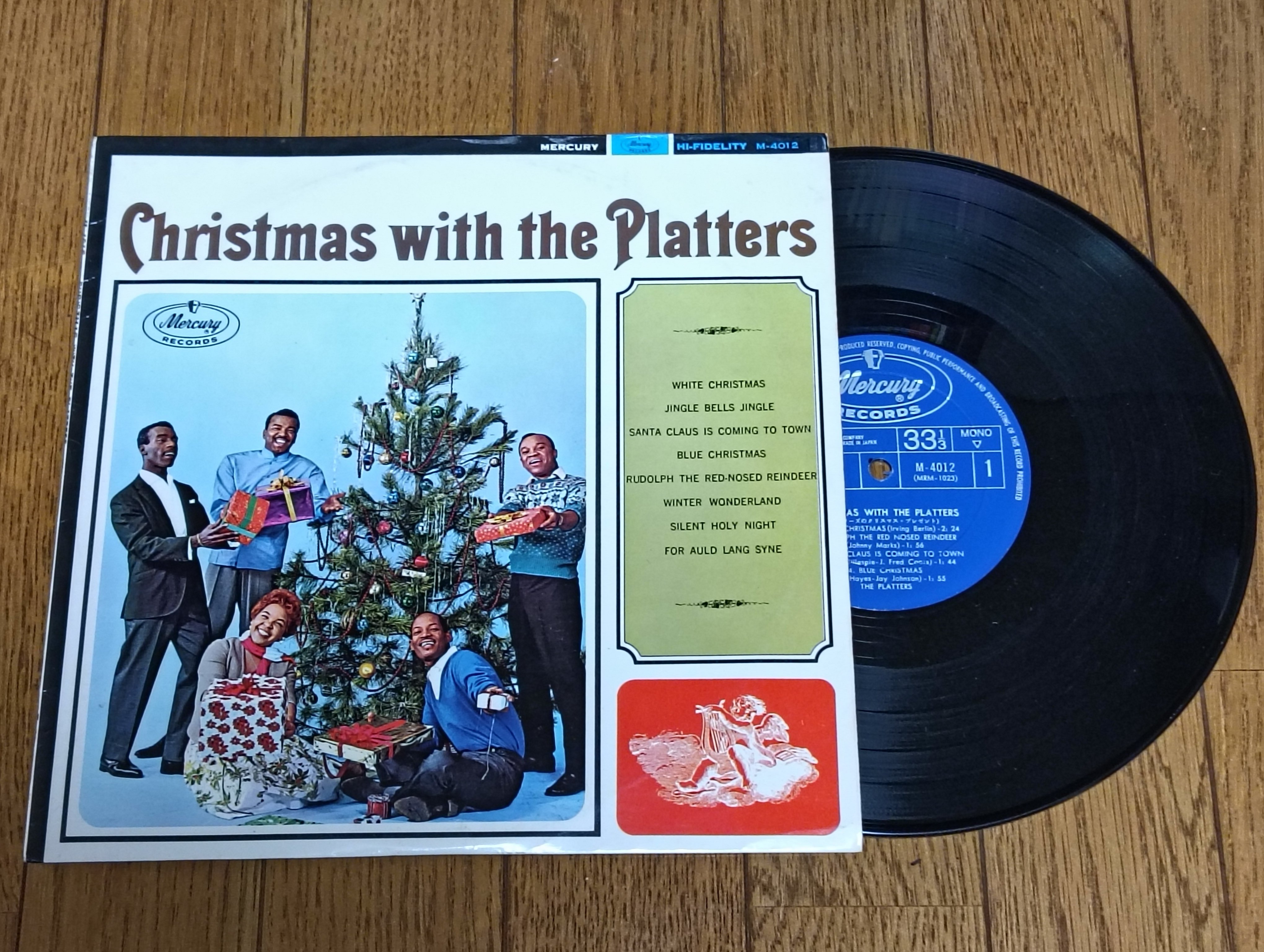 飾り物 少年少女画 昭和レトロ アンティーク レコード盤 クリスマス