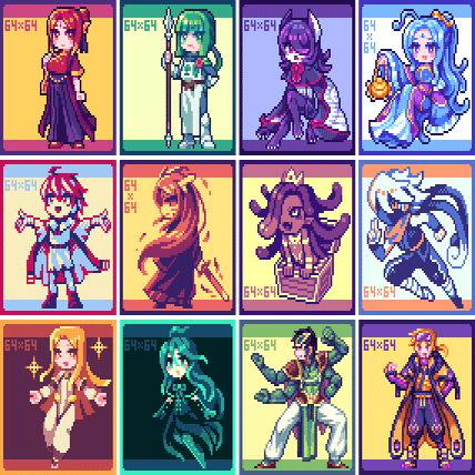 64×64サイズのドットのメイキング、そしてだらだらと語る｜九城真/深紅城