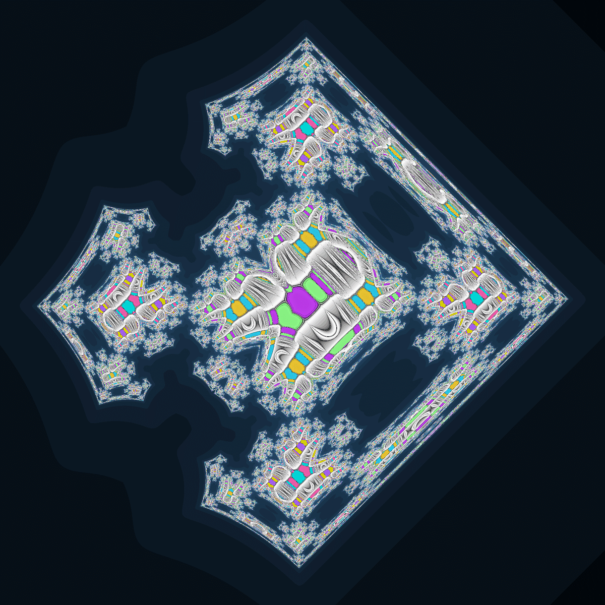フラクタル幾何学 今週のフラクタル67((|x^2-y^2|+a,2xy+b)&(|x|x+y^2+a,2xy+b
