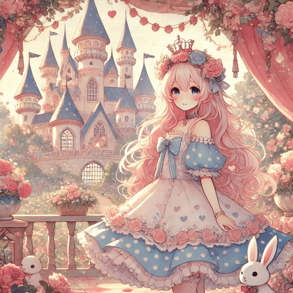 AIイラスト)不思議の国のアリス風女の子を色鉛筆タッチで✏️🤭｜空風