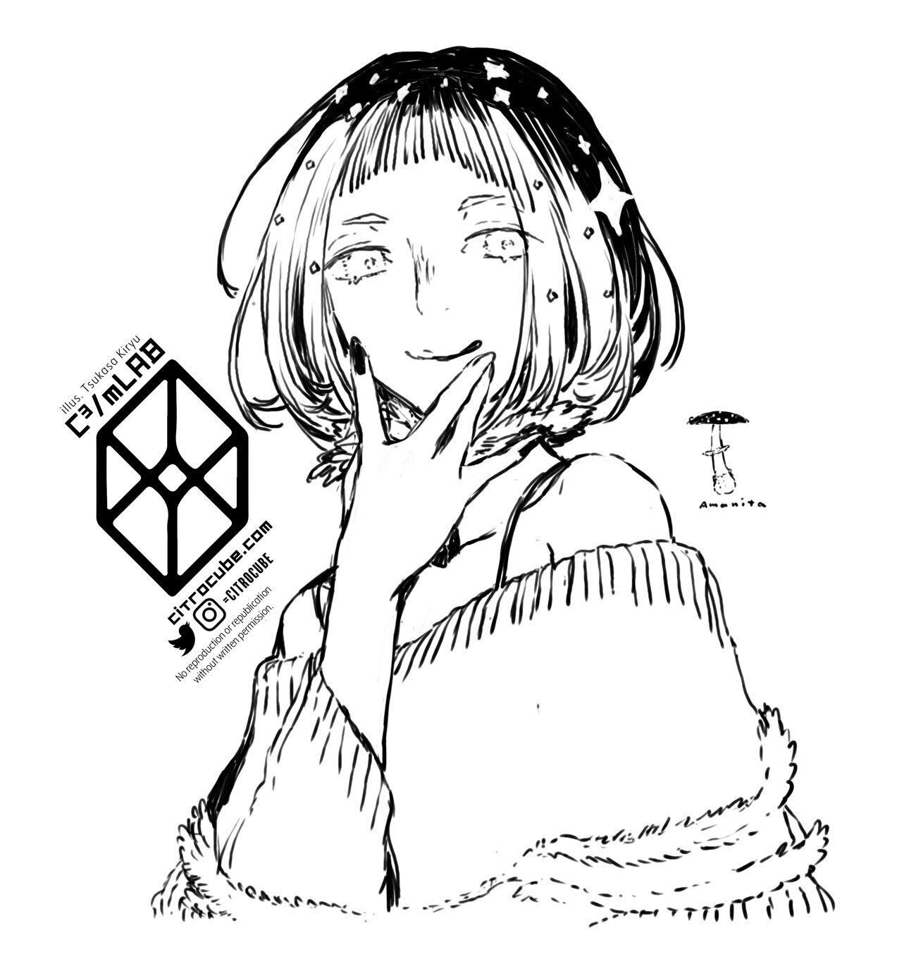 オリジナル ◇ 手描きイラスト ◇ 女の子 好ましく 【ハガキ