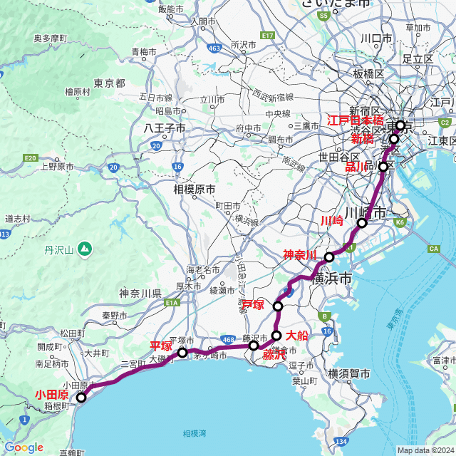 鉄道　運転関係路線図　東海道本線ほかいろいろ JR東海道本線(東京-熱海)の路線図 - NAVITIME