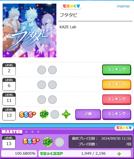 maimai5年間で初めて虹レ行きました！ベ枠紹介（4991+10514)【音ゲー#6