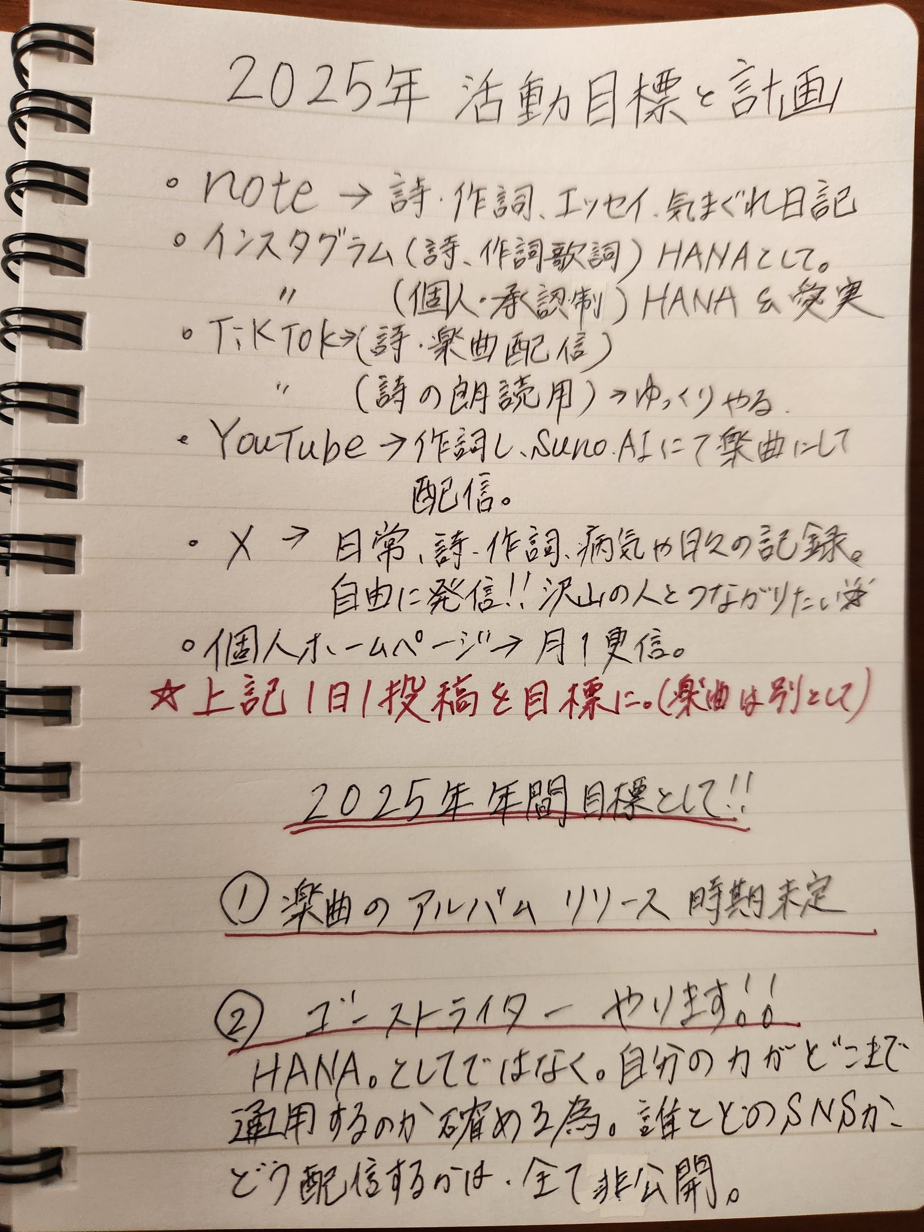 2025年HANA。の活動目標🌸】｜【花咲 愛実(旧:HANA。)】文筆家。