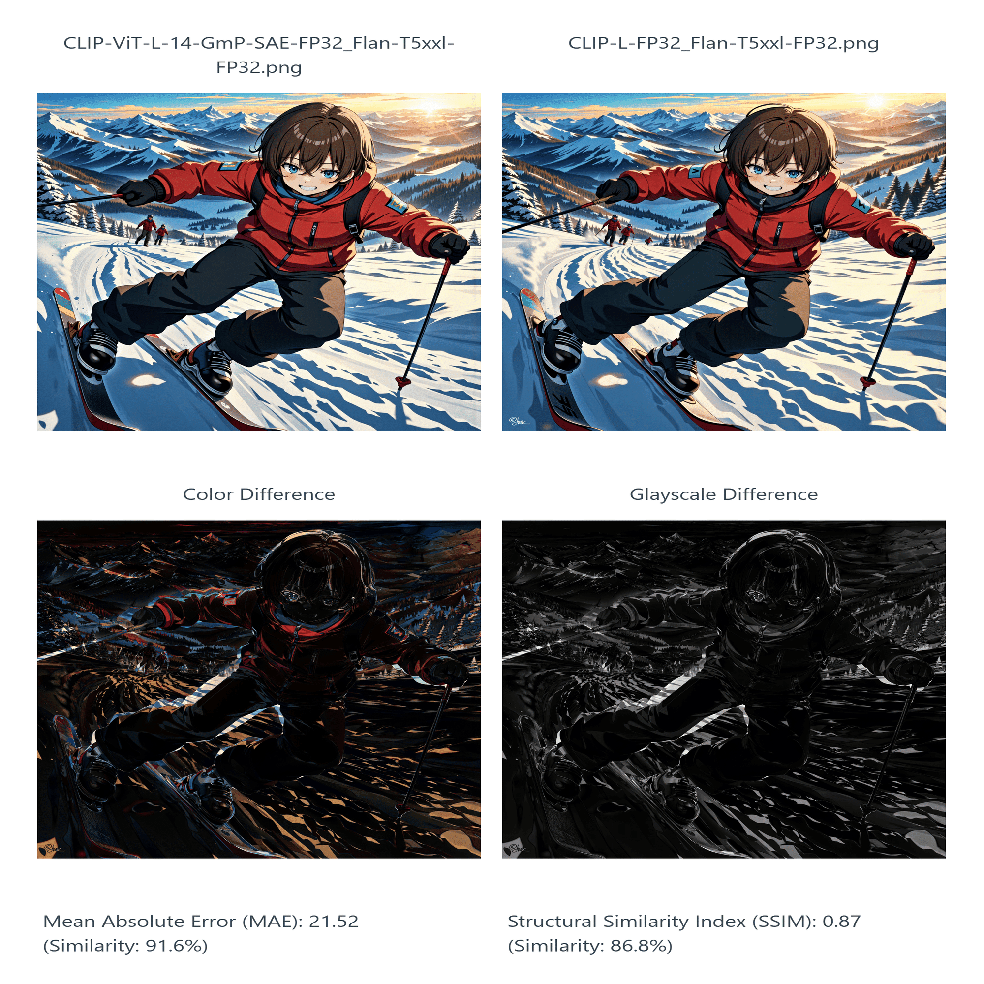 そのイラストは高画質？ 実際の数値で比べよう！ Flan-T5xxl と CLIP-L