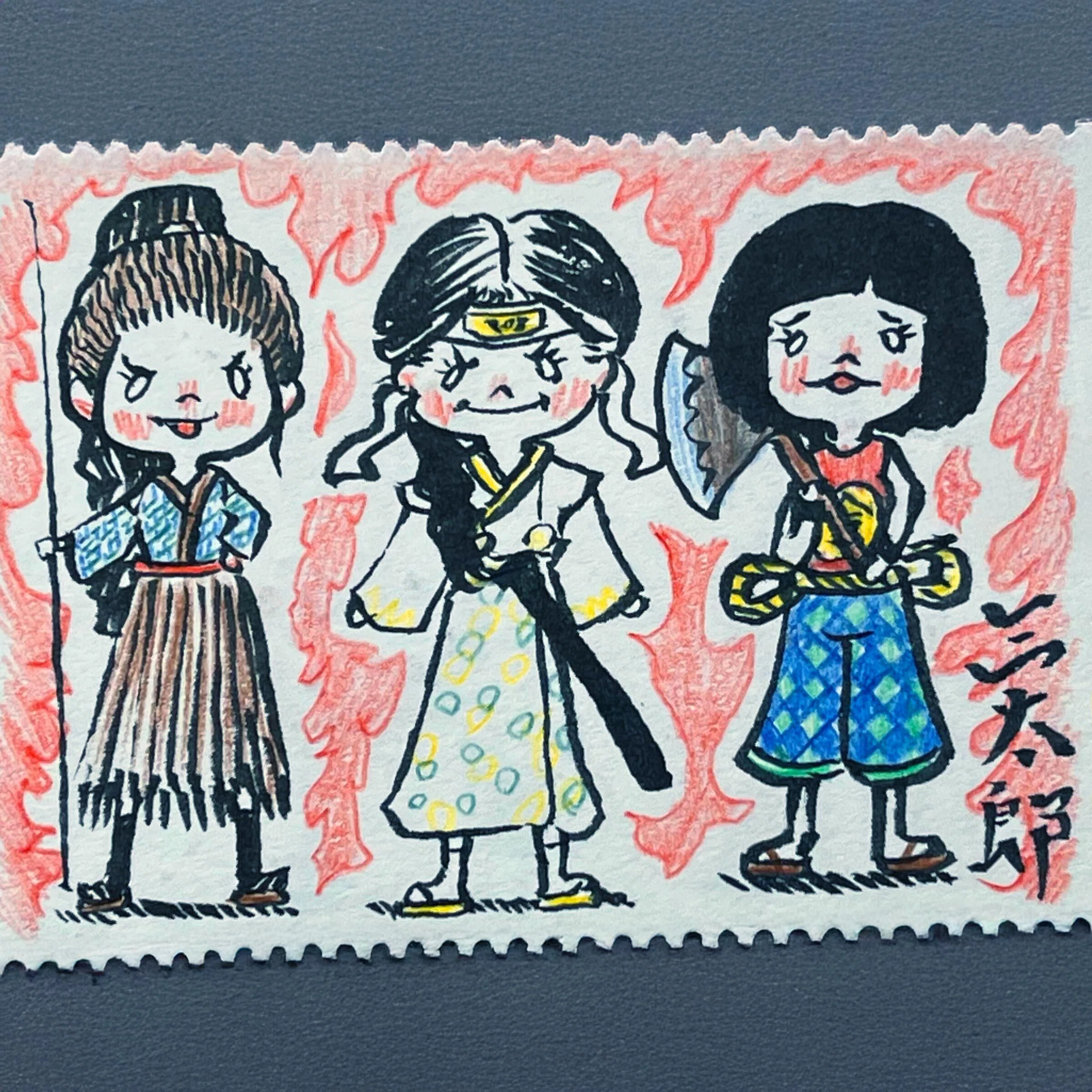 似顔絵イラスト｜鹿角時計