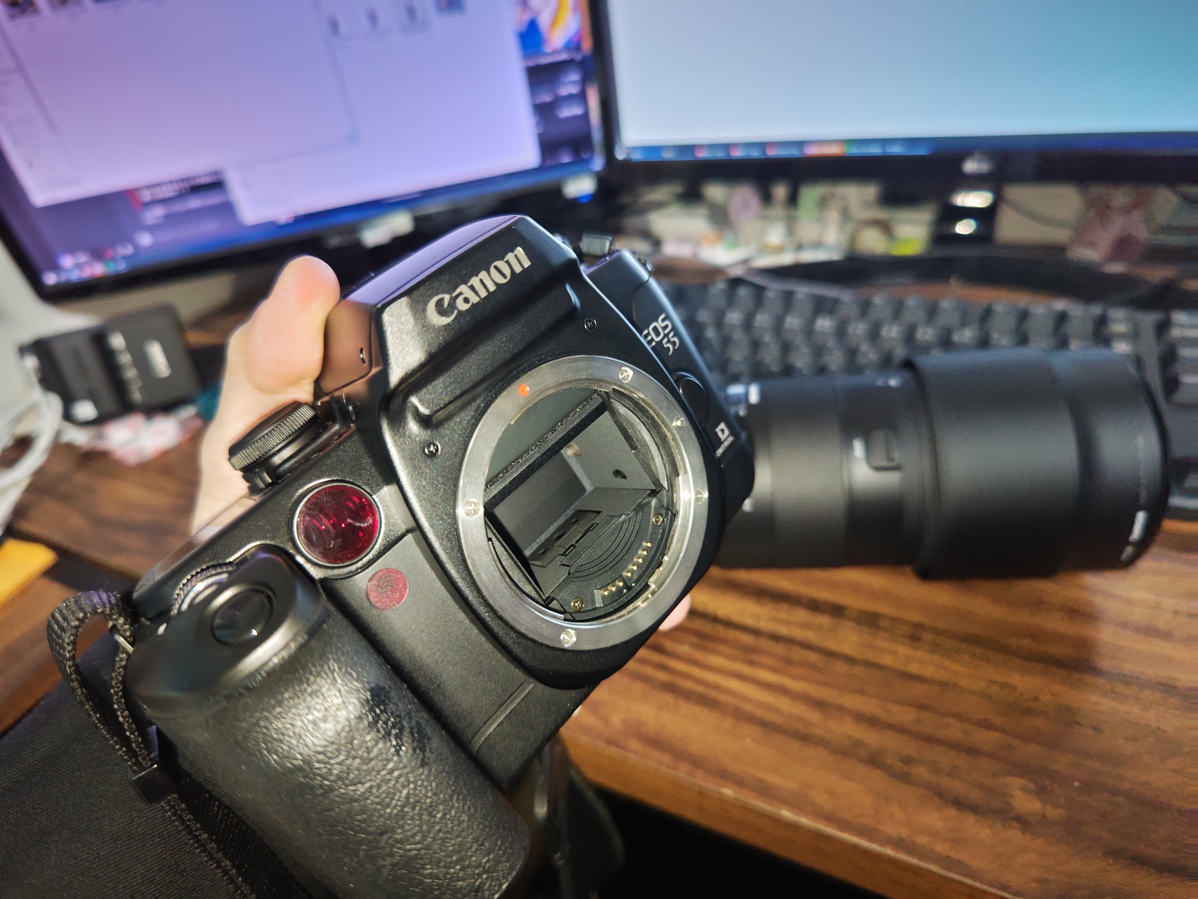 フィルムカメラ 一眼レフ ＥＯＳ５５ 別レンズ付属 父さんが遺したフィルムカメラ、EOS55を引っ張り出してきた | 写真