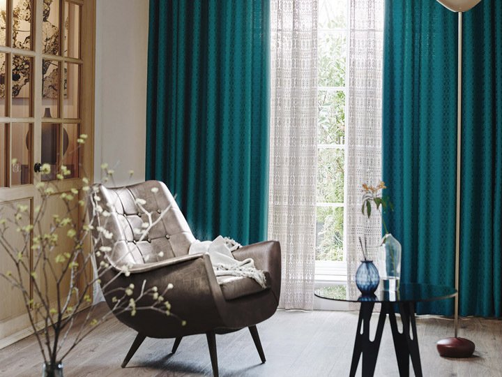 遮光1級・防炎カーテン(パレット2 ブルー 150X200X2) レースセット 遮光1級・防炎カーテン(パレット2 ブルー 150X200X2) レースセット