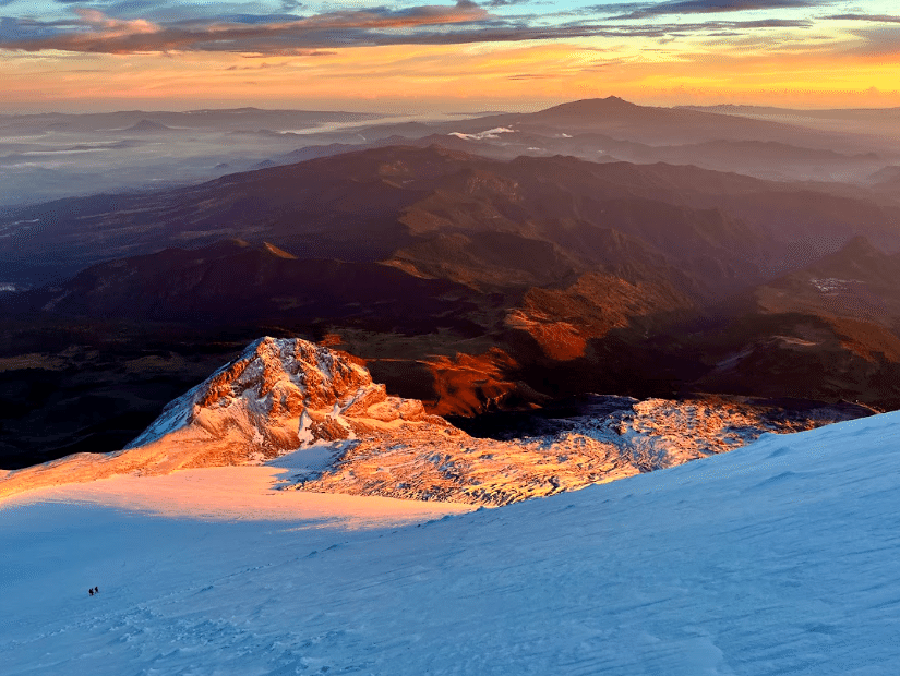 風景画 雪山と馬に乗った人物 メキシコで購入したもの 風景画 雪山と馬