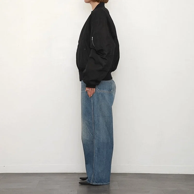 AURALEE】 HIGH DENSITY SILK TWILL FLIGHT BLOUSON｜THIRTY' THIRTY'