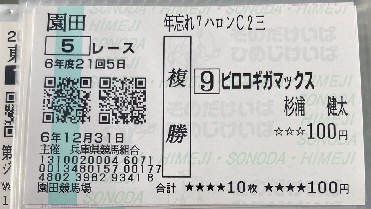 初めての園田競馬場現地観戦の雑多メモ（2024/12/31）｜師走