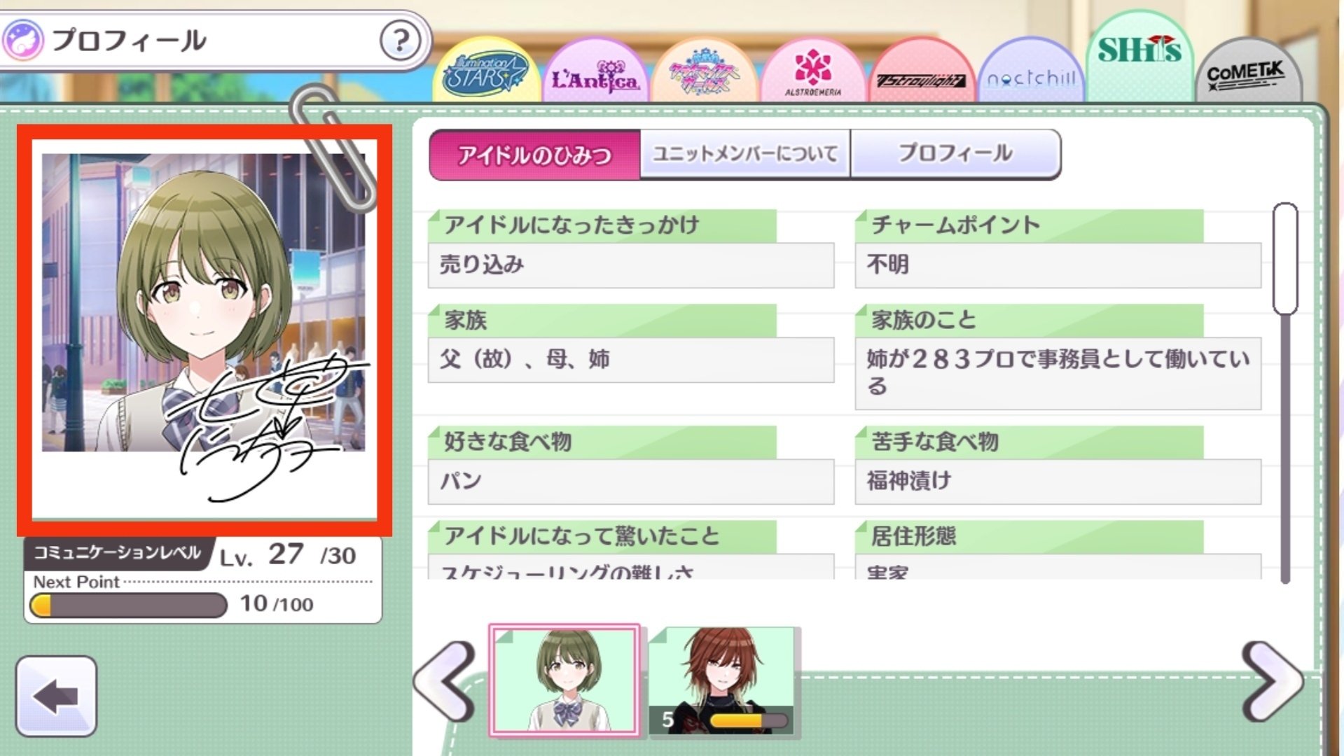 283アイドルのプロフィールの謎に迫る｜明海¯