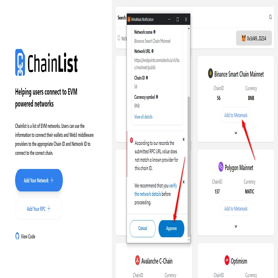 Chainlist を使用して Metamask を任意の EVM ネットワークに接続する | ledgerwalletのブログ