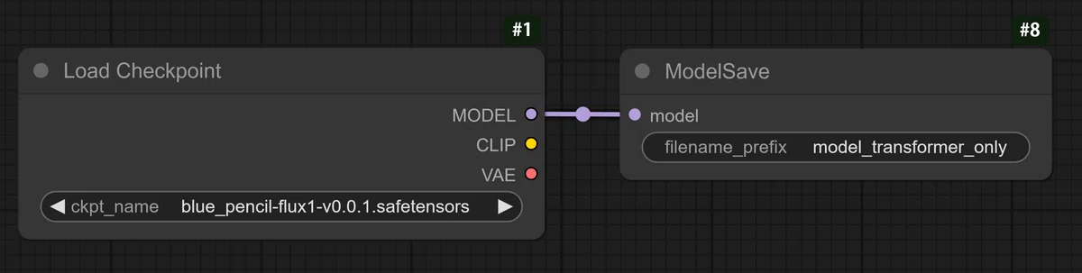 Screenshot of ComfyUI workflow to separate Transformer