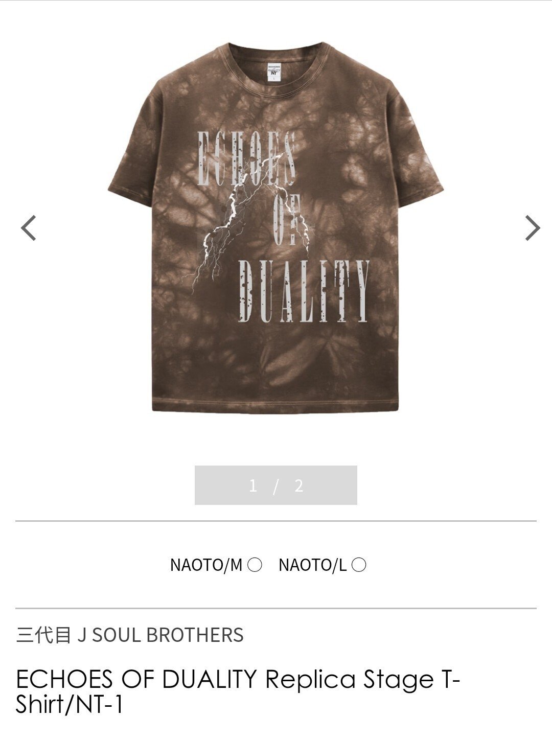 岩田剛典 ECHOES OF DUALITY レプリカTシャツ Mサイズ