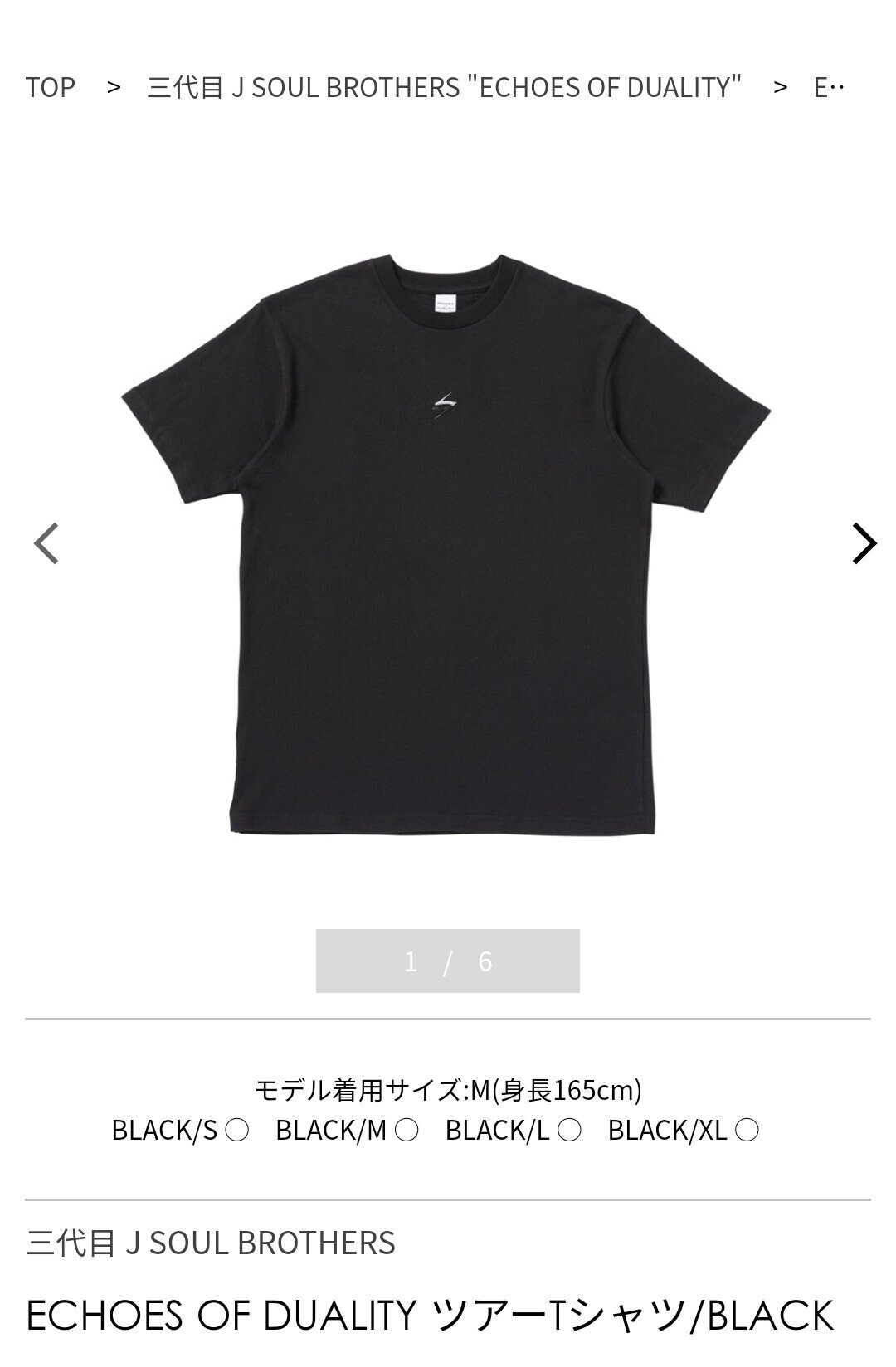 JSB3 ECHOES of DUALITYレプリカ 受注TシャツM 今市隆二 JSB3 ECHOES of DUALITYレプリカ 受注TシャツM 今市隆二（三代目