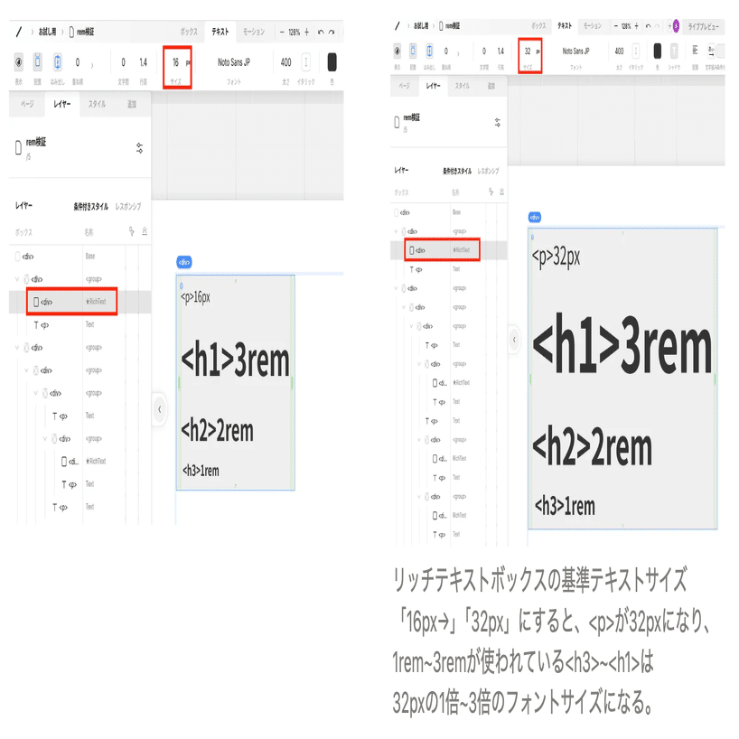 Studioで実装できるテキスト単位「rem」「vw」について｜KKI DESIGN