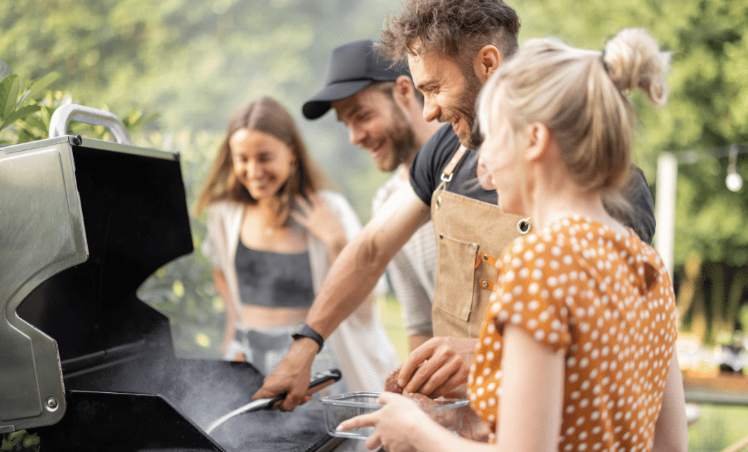 BBQをする様子