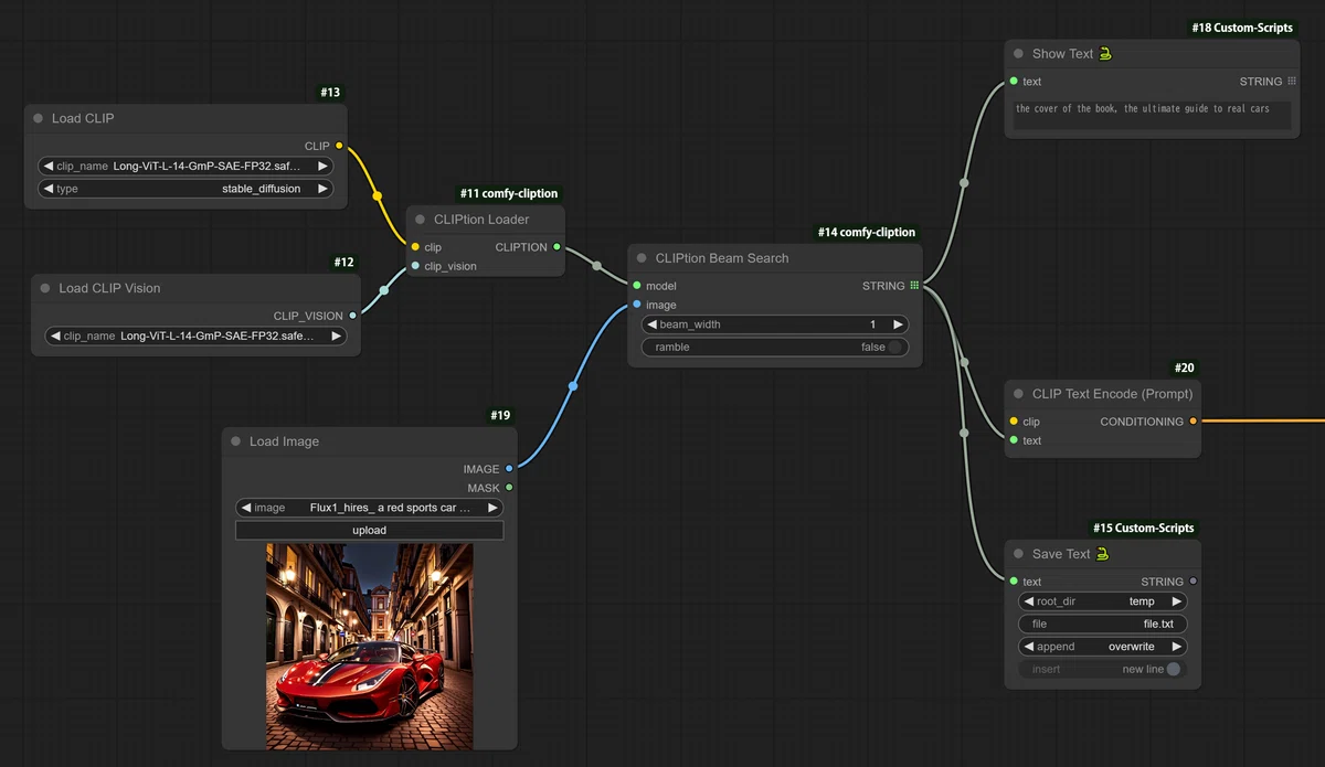 screenshot of Cliption sample workflow