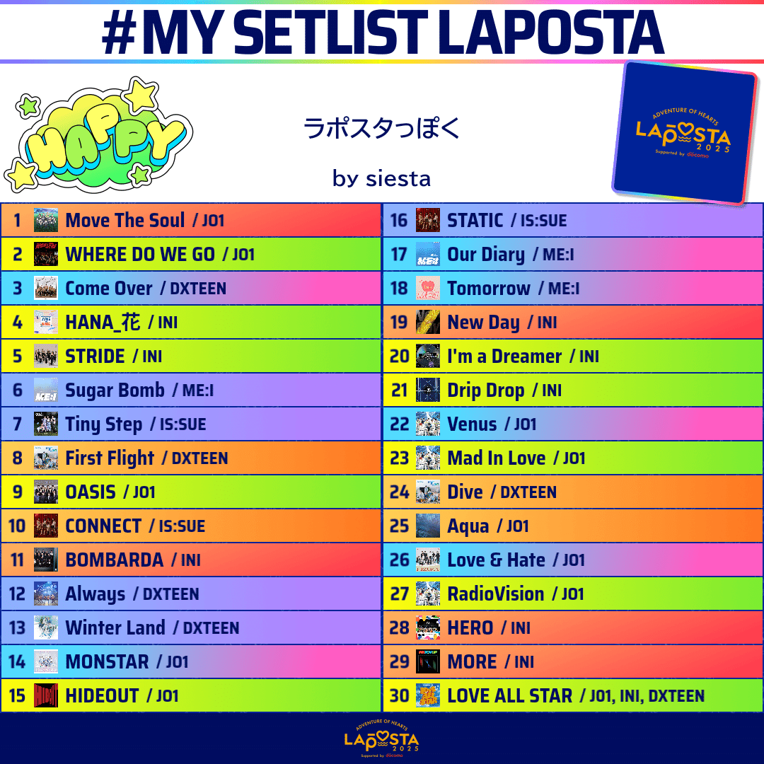 疑似ラポスタ2025セットリストを自作して楽しむ｜Siesta