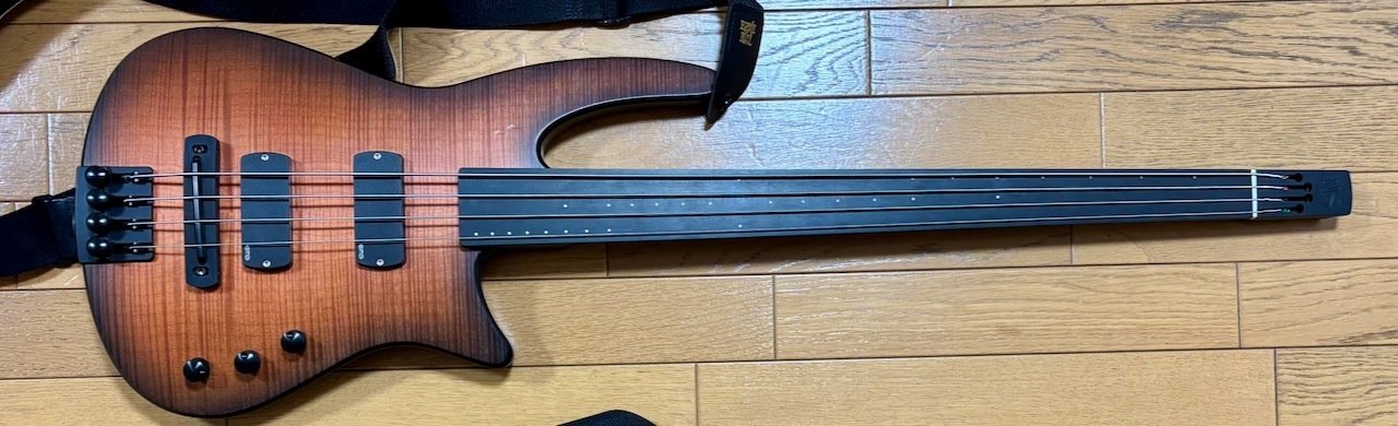 フレットレスベース　フレットライン無し　フレット抜き処理ではなくまっさらの指板 フレットラインなしの指板に慣れるには？ | REACH_rh.com