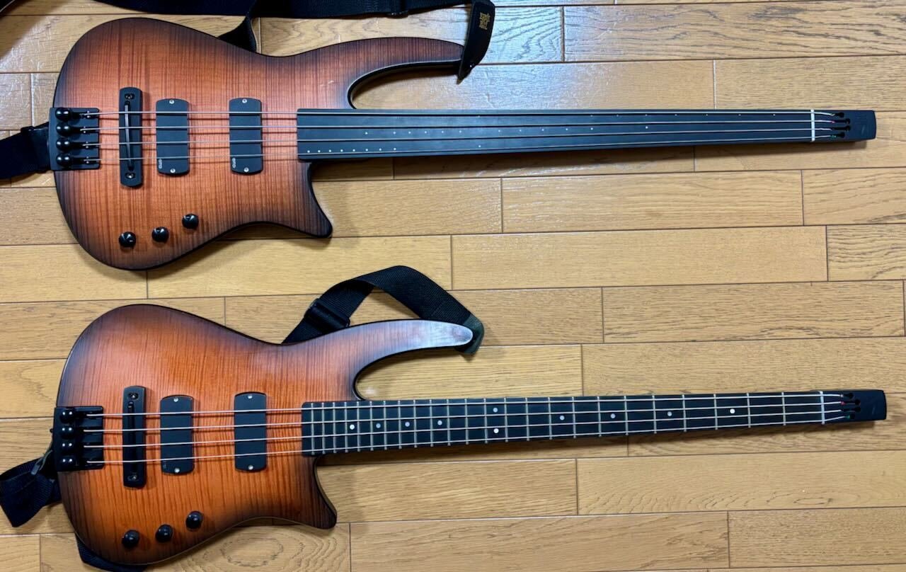 フレットレスベース　フレットライン無し　フレット抜き処理ではなくまっさらの指板 Sugi フレットレス化、エポキシコーティング | たりきこうぼう