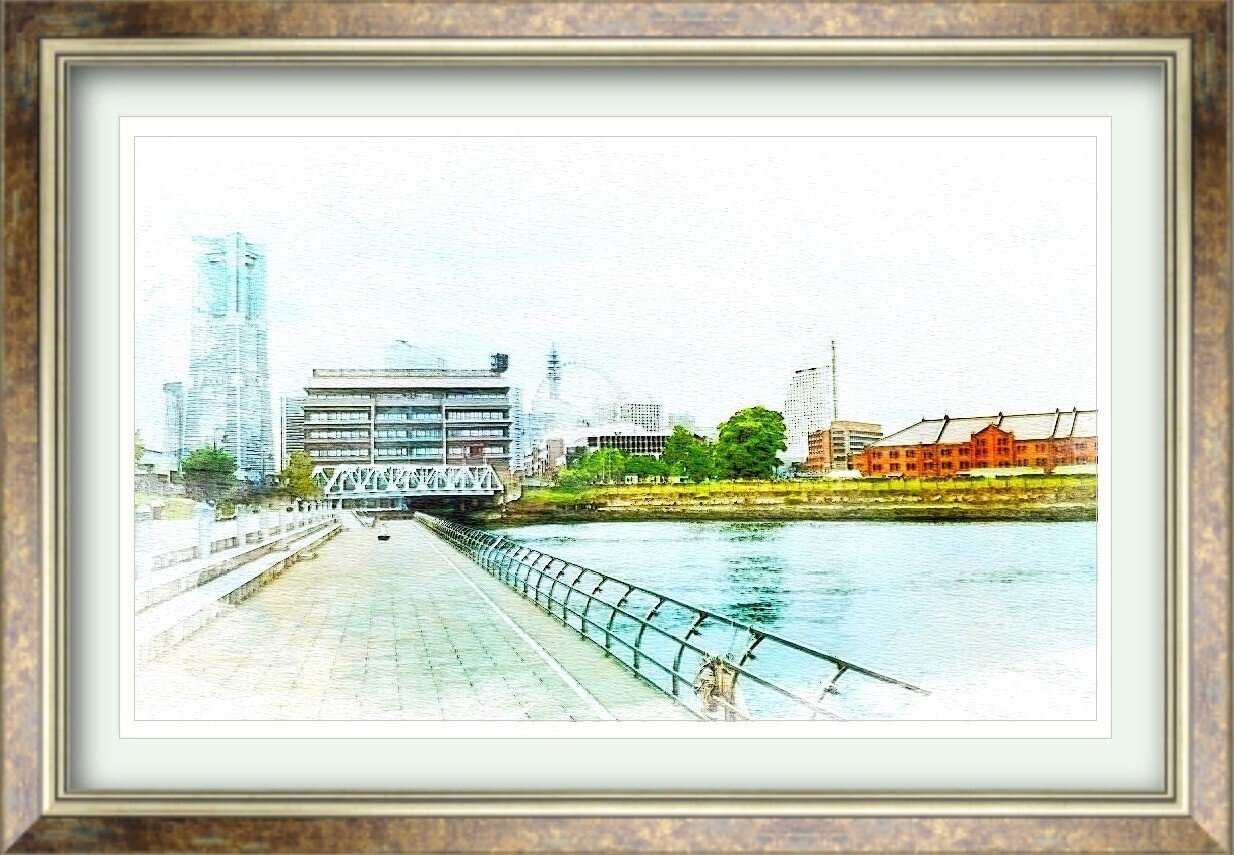 絵画風レタッチ】横浜みなとみらい｜街角のペガサス