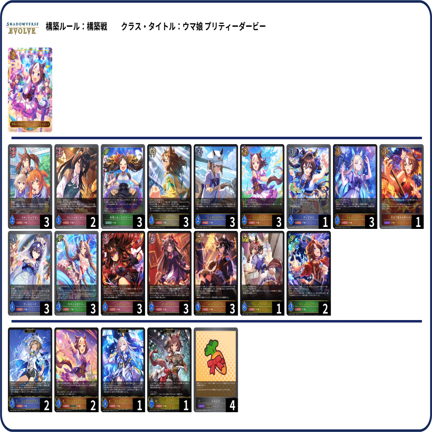 シャドウバースエボルヴ】CSデッキ紹介：ウマ娘プリティーダービー特別