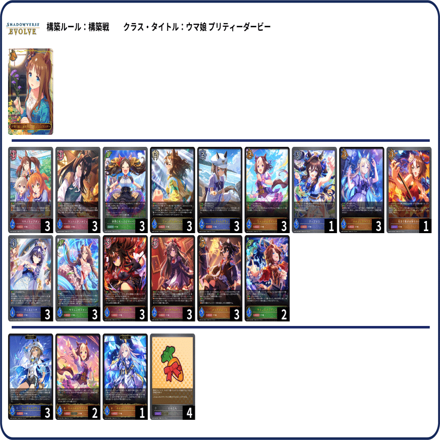 シャドウバースエボルヴ】CSデッキ紹介：ウマ娘プリティーダービー特別