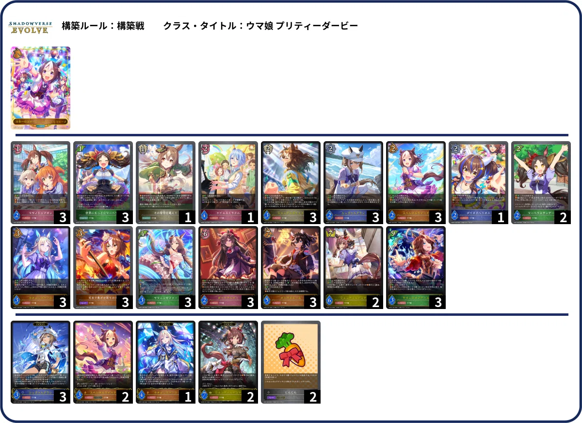 シャドウバースエボルヴ】CSデッキ紹介：ウマ娘プリティーダービー特別