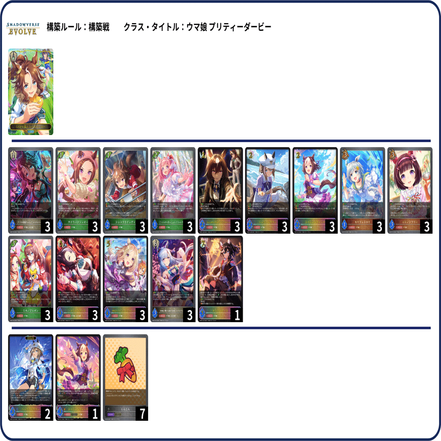 シャドウバースエボルヴ】CSデッキ紹介：ウマ娘プリティーダービー特別