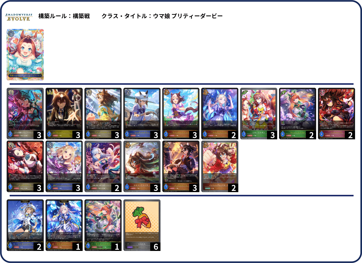 シャドウバースエボルヴ】CSデッキ紹介：ウマ娘プリティー