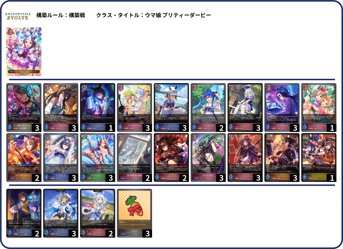人気の春夏 シャドウバースエボルヴ】CSデッキ紹介：ウマ娘プリティー シャドウバース エボルヴ