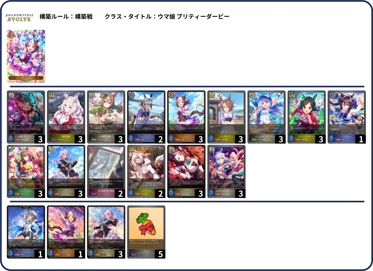 シャドウバースエボルヴ】CSデッキ紹介：ウマ娘プリティーダービー特別