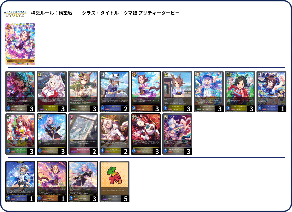 シャドウバースエボルヴ】CSデッキ紹介：ウマ娘プリティー