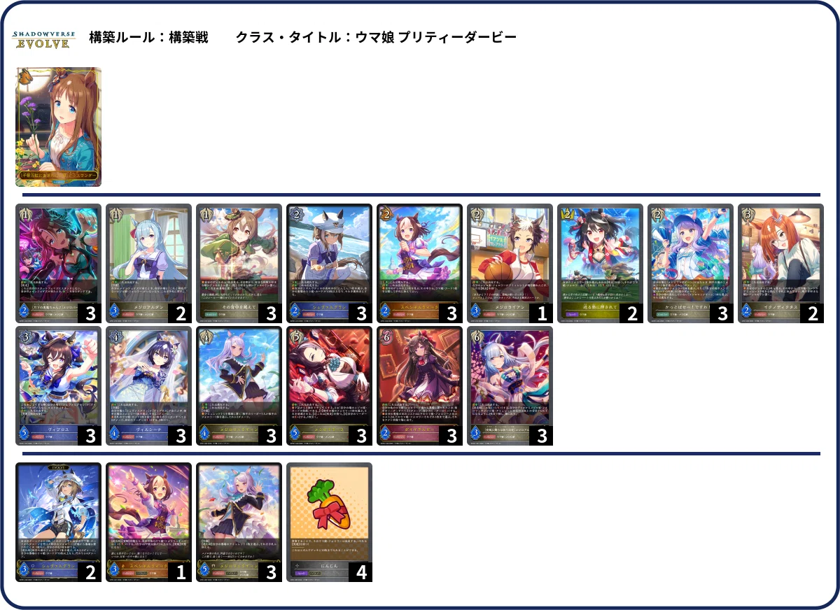 シャドウバースエボルヴ】CSデッキ紹介：ウマ娘プリティーダービー特別