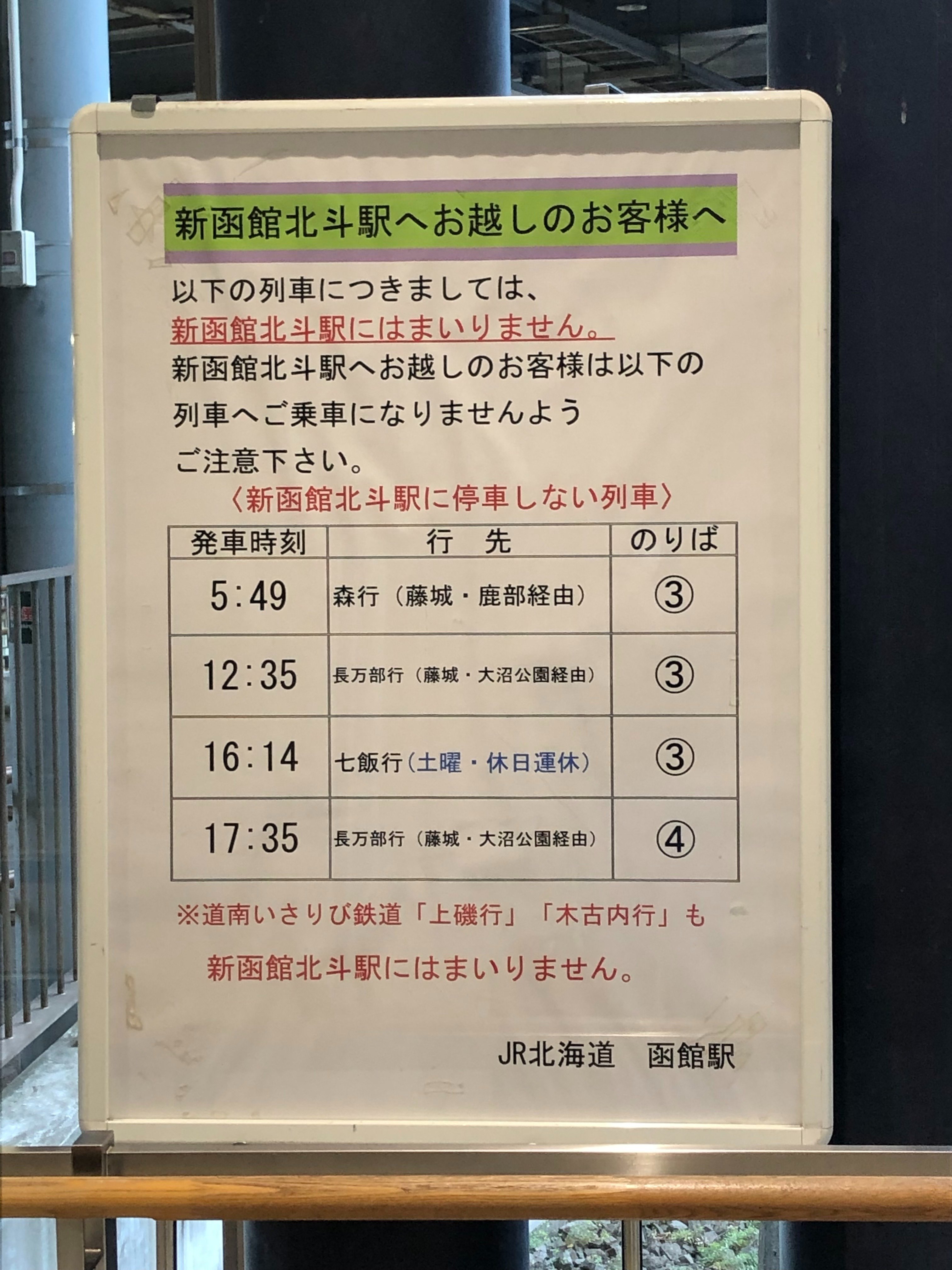 JR北海道チケッター鹿部駅