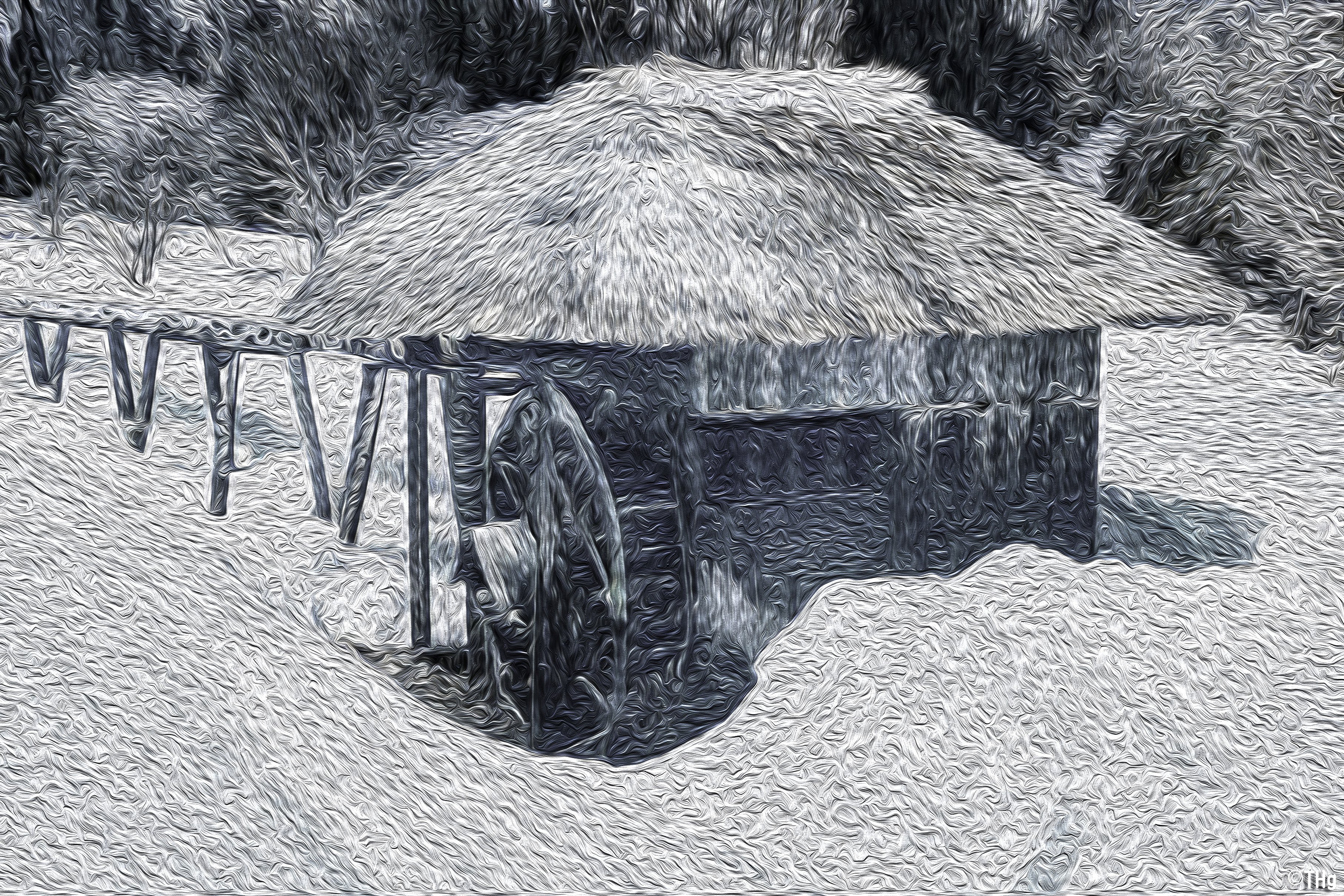 油彩画 海 小屋 水車小屋のある風景（油彩風）｜taka