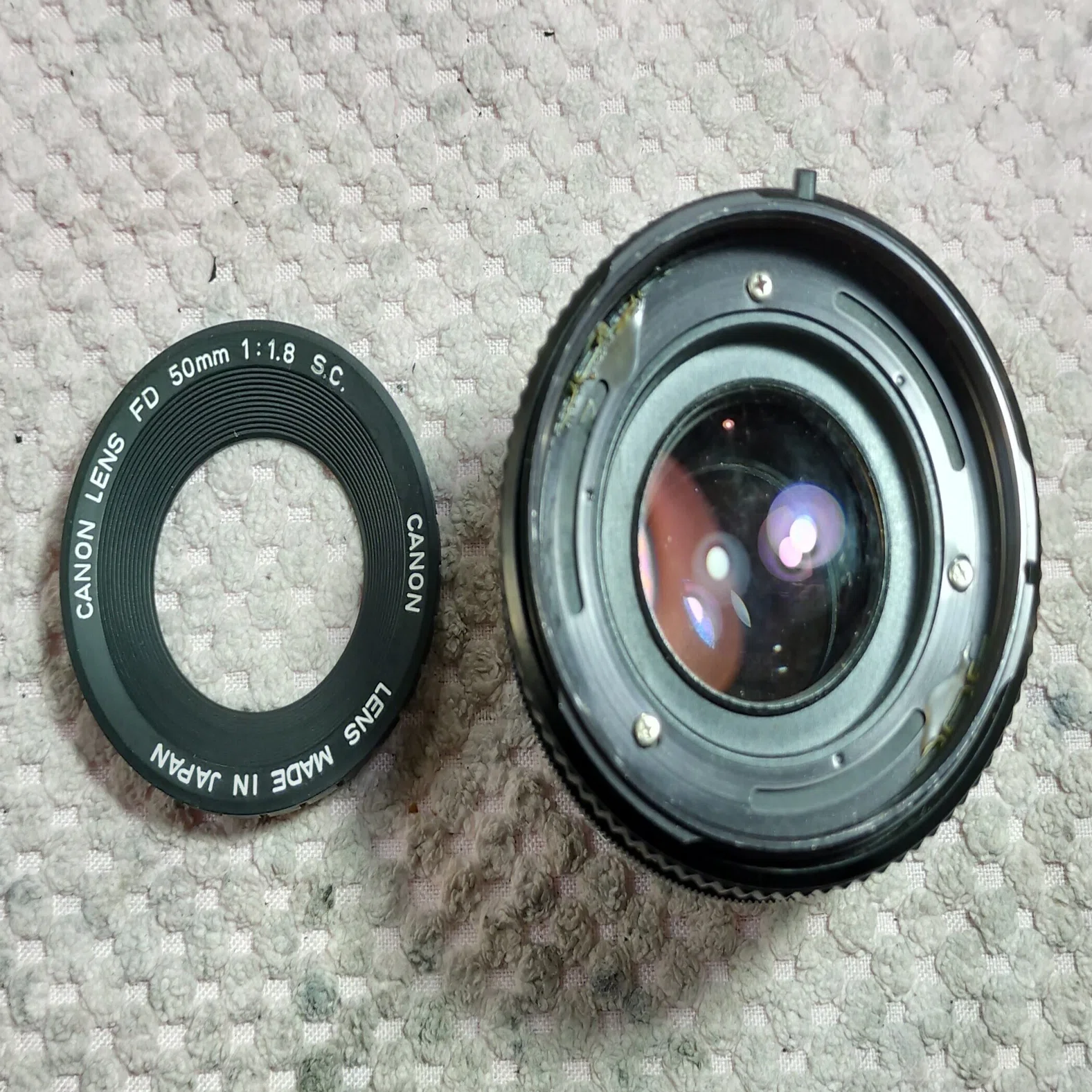Canon FD 50mm F/1.8の分解｜フィルムカメラ修理のアクアカメラ